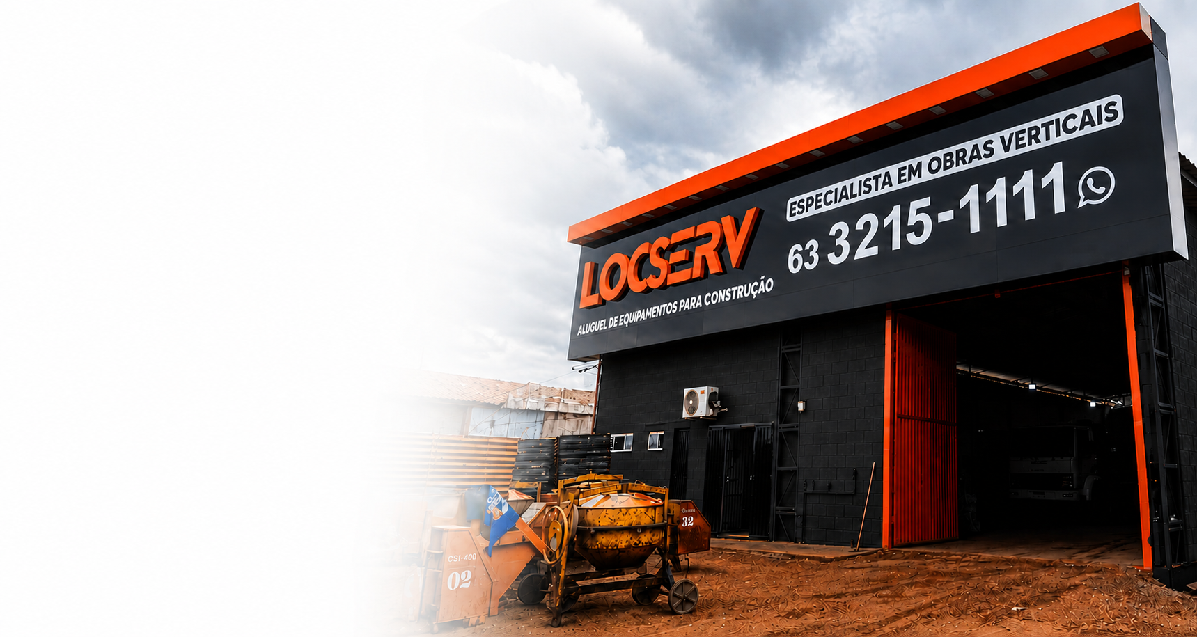 Fachada LocServ - Aluguel de Equipamentos para Construção